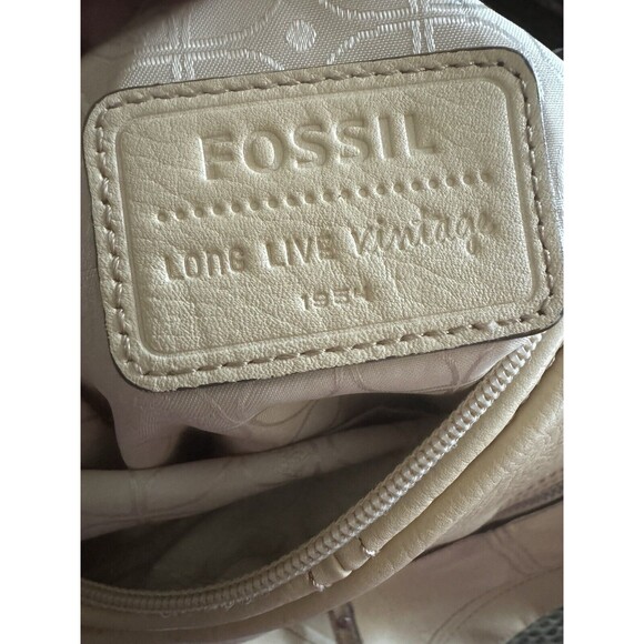 Fossil Light Yellow Leather Cross Body Bag Needs Repairs Has‎ Key Charm - Picture 8 of 10